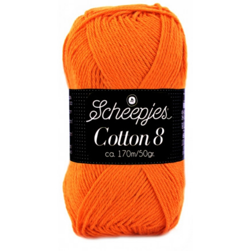 Cotton 8 by Scheepjes Fingering yarn bundle 2pk-716 Dark Orange & 665 Seagreen